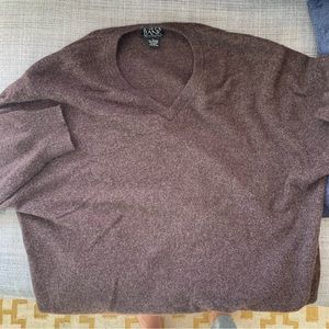 Jos A Bank 100% Cashmere Brown Sweater L